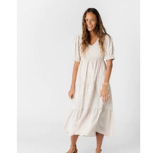 NWOT tiered floral smocked dress